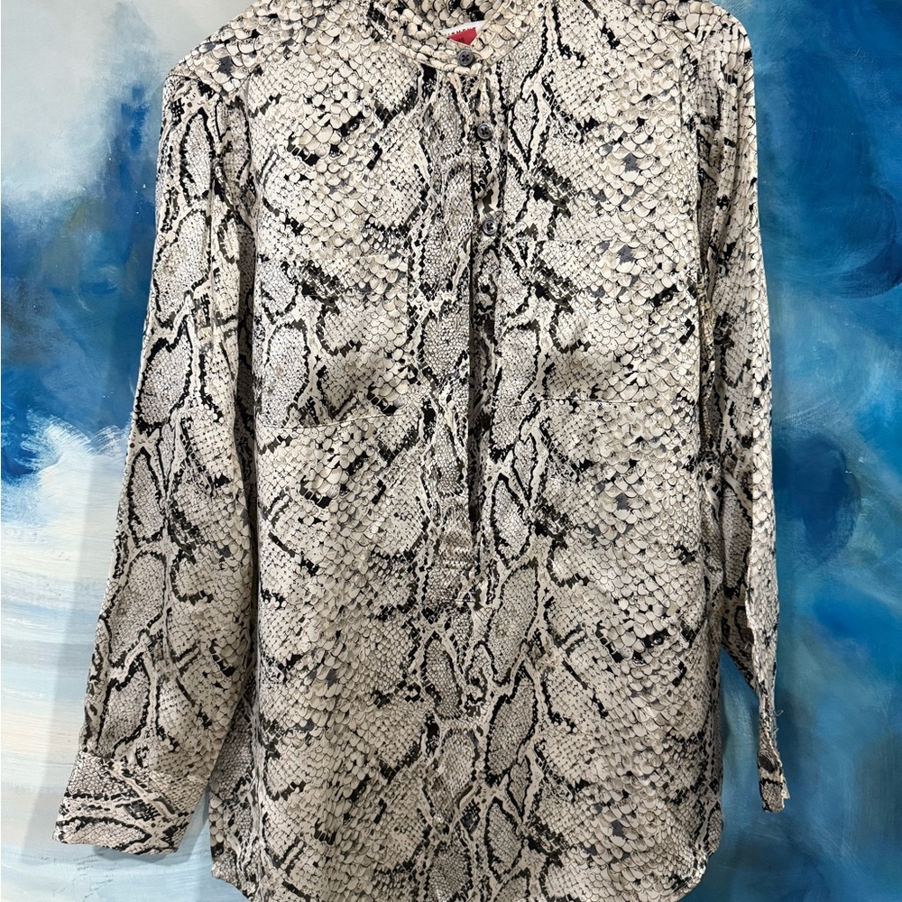 Equipment Snakeskin Print Women's Top